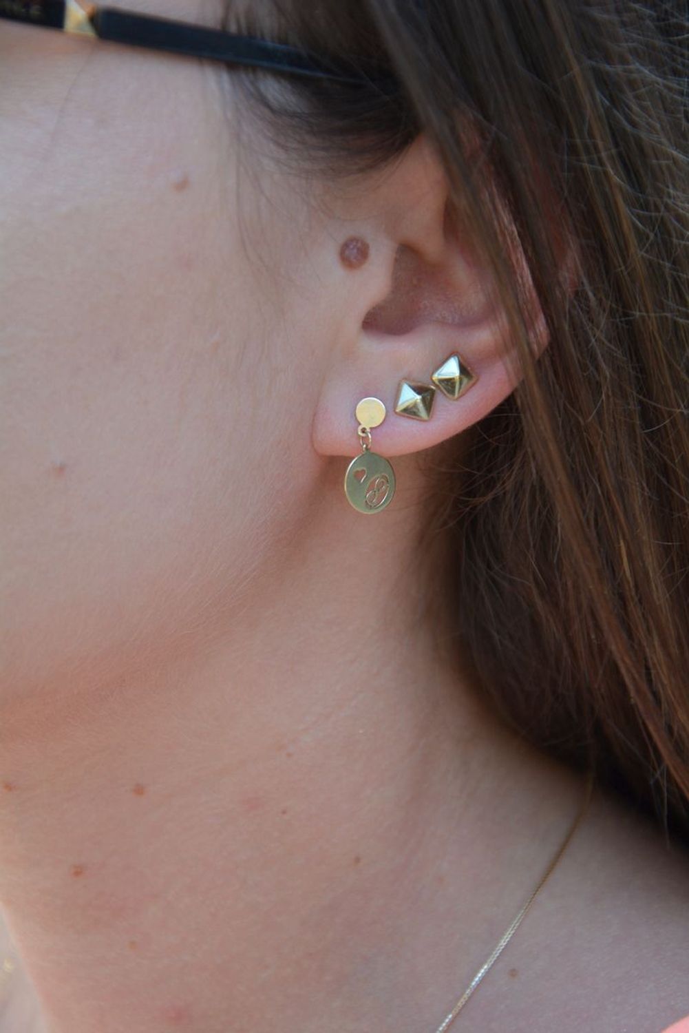 Srebrne kolczyki ROXY pozłacane kwadraty DZK295ROXZ.jpg